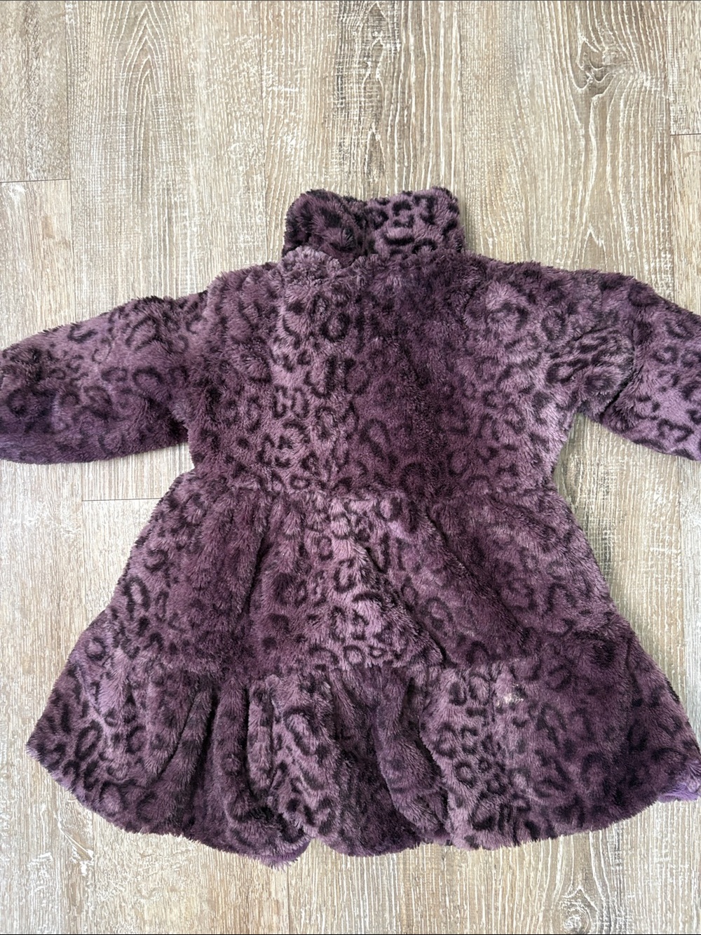American Widgeon Toddler Faux Fur Purple Leopard Coat - Picture 4 of 4